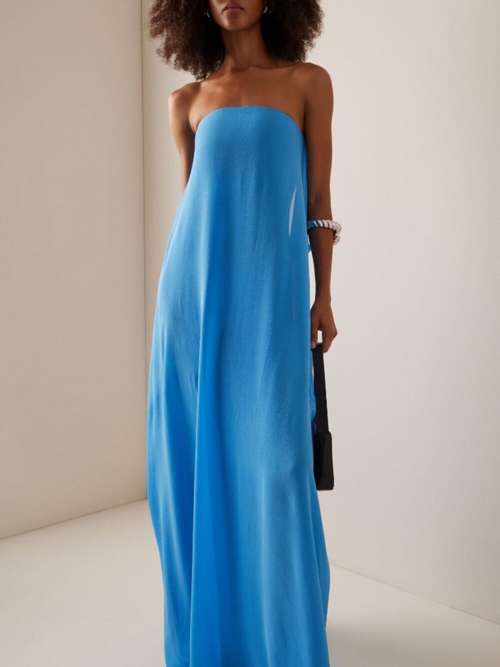 Christopher Esber layered silk gown in blue